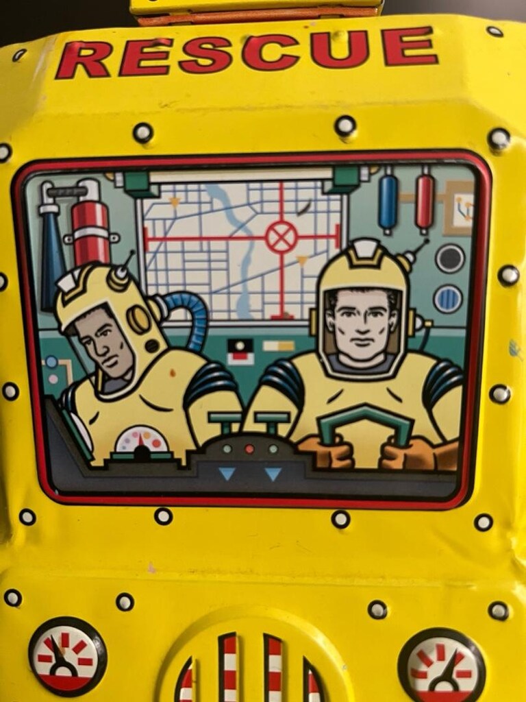 antika teneke oyuncak robot - 3