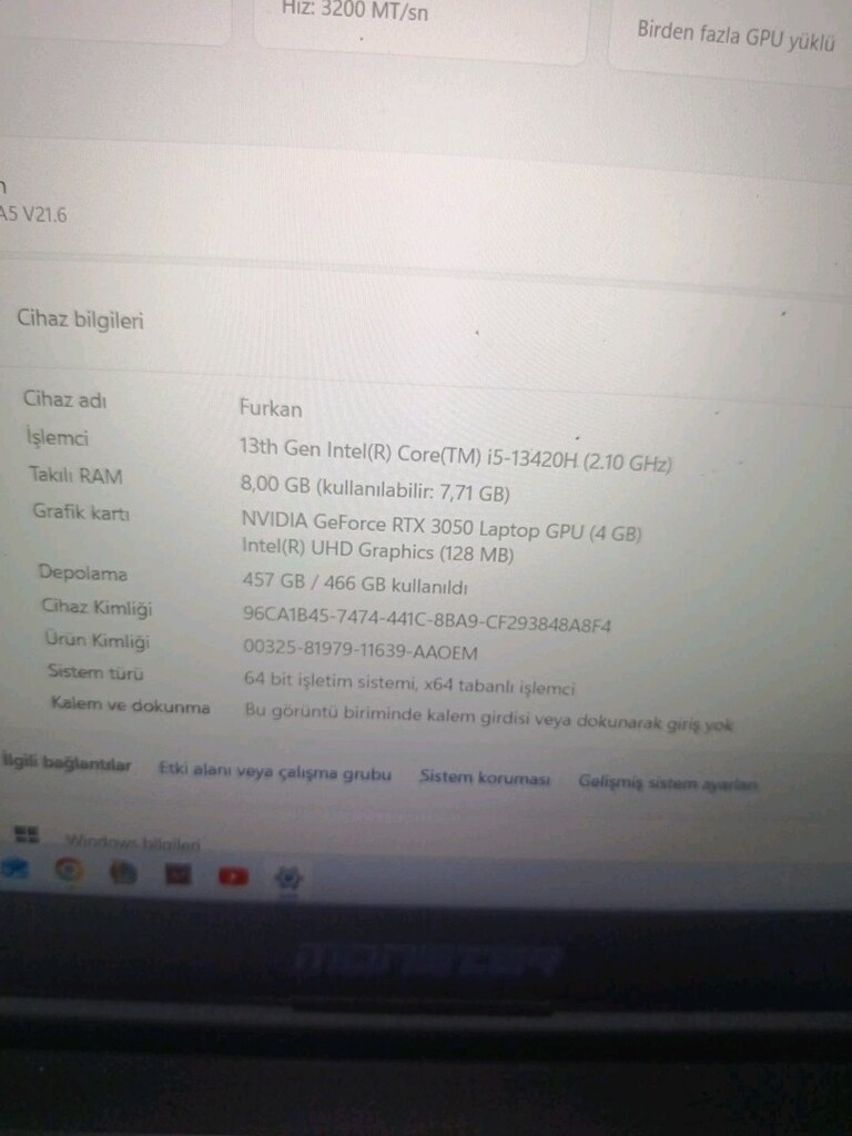 Monster Abra A5 V21.6 | i5-13420H | RTX 3050 4GB | 8GB RAM | 500GB SSD - 3