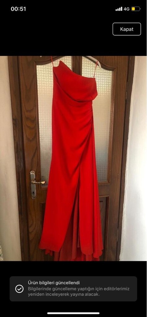 nar çiçeği yırtmaçlı abiye - 8