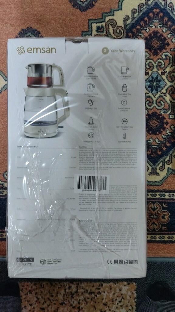 Emsan Glass Tea XL 2 in 1 Cam Çay Makinesi ve Kettle Starlight - 5