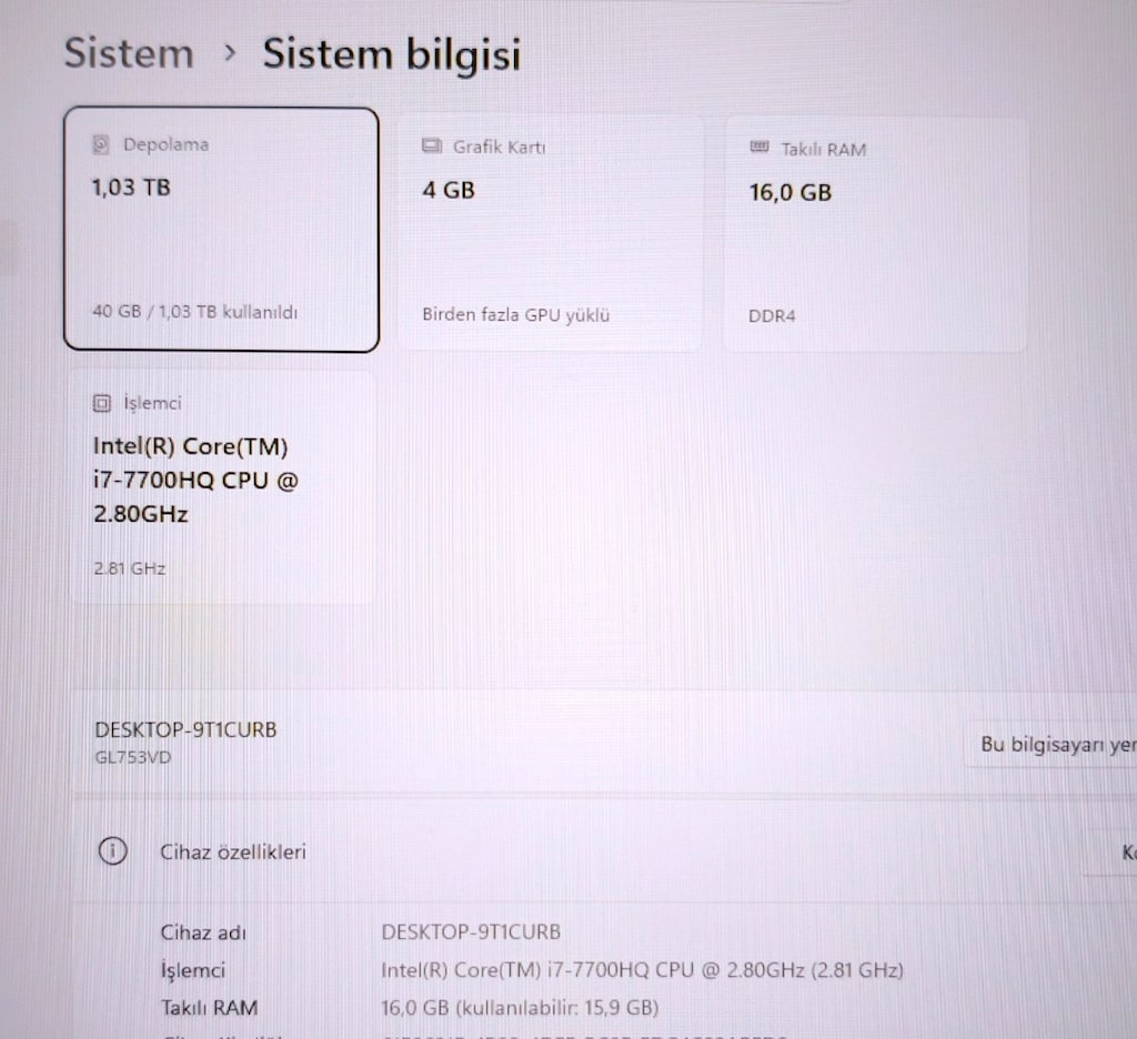 ASUS GAMİNG / 17.3" BÜYÜK EKRAN / 1 TB HDD+SSD / 16 RAM / İ7 İŞLEMCİLi - 12