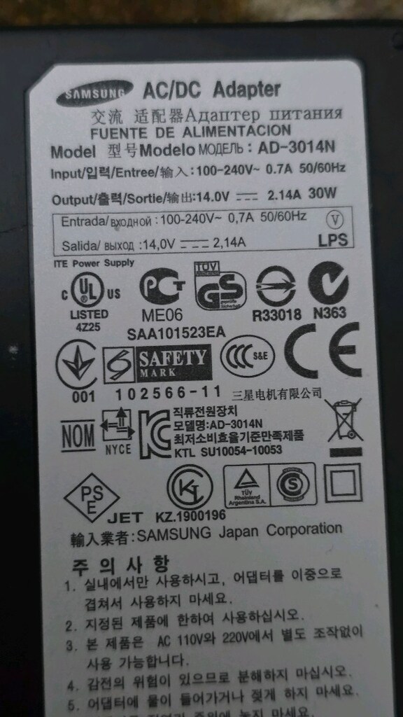 Orjinal Samsung 14v iğne uç monitör adaptörü - 3