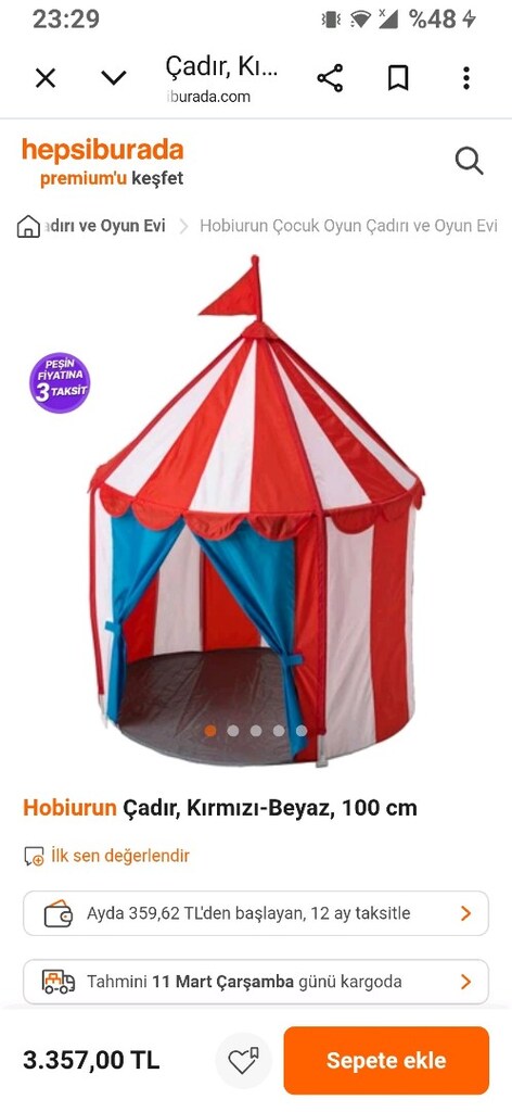 IKEA markası çadır sıfır 1kere kurulum yapıldı ihtiyaç fazlası - 3