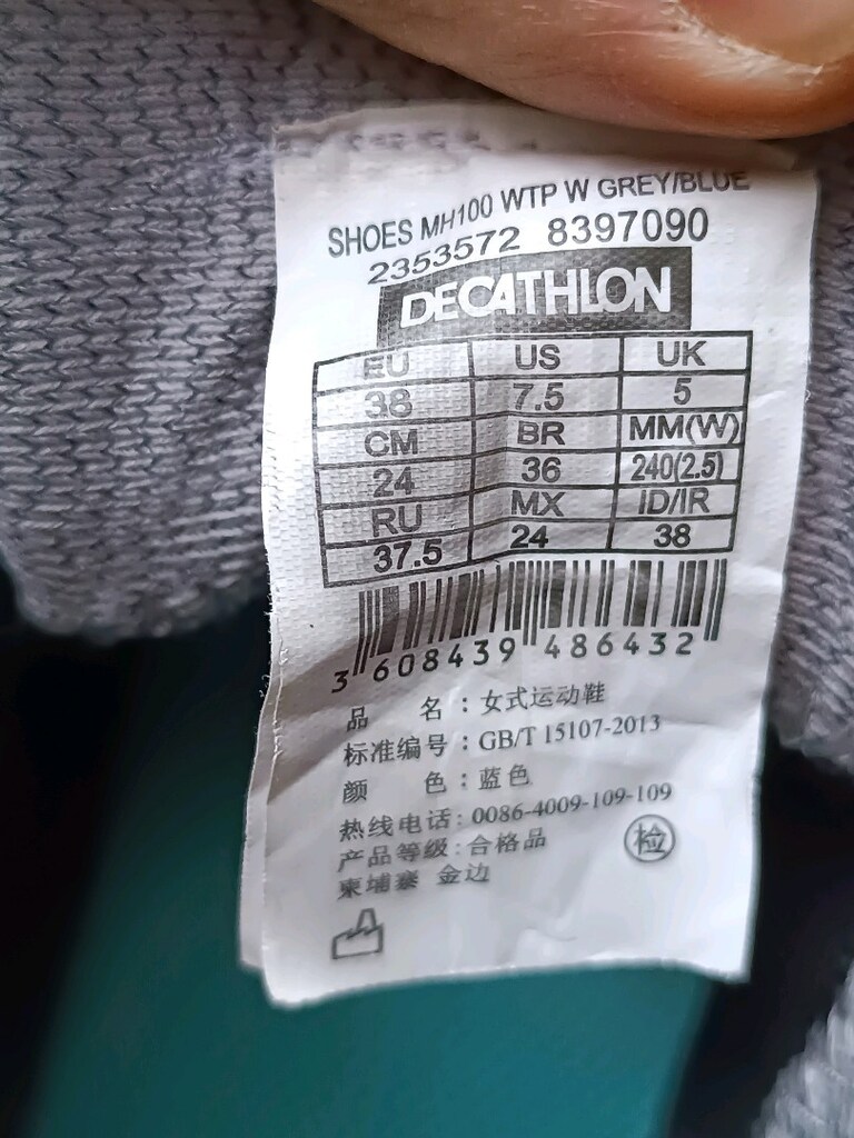 Quechua MH100 Gri Mavi Kadın Su Geçirmez Outdoor Ayakkabı - 4