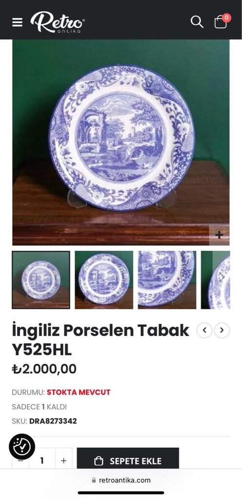 Antika İngiliz PS LONDON ENGLAND Porselen Duvar Tabağı - 16