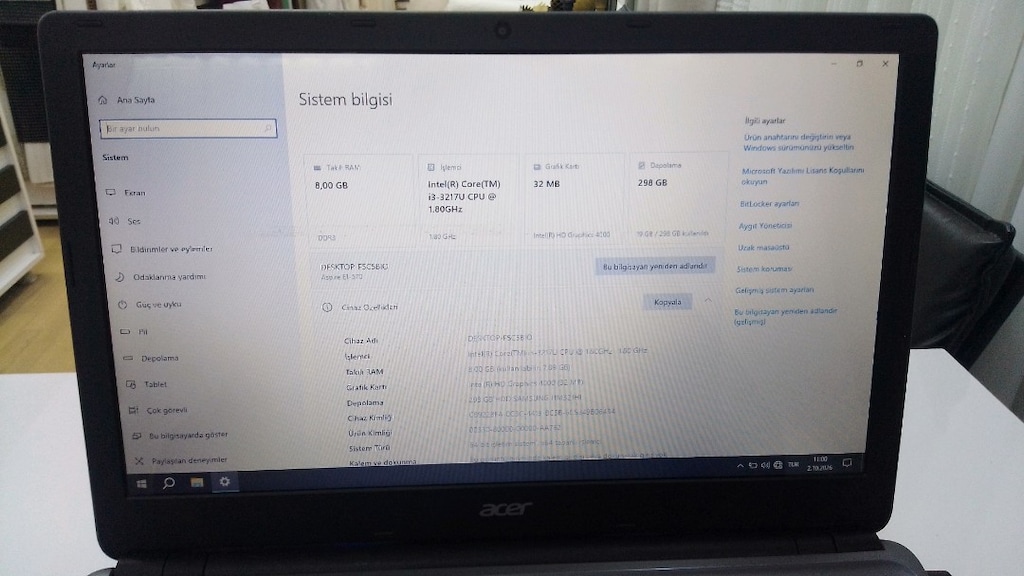 i3 3.nesil 8 GB ram 320 hhd Acer laptop Notebook - 4