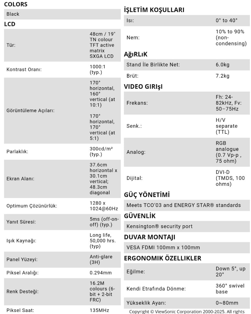 Viewsonic Vg930M-3 48cm/19 İnç Monitör - 5