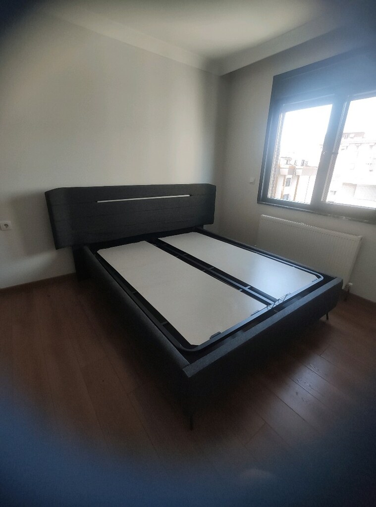 160x200 Sandıklı LED Başlıklı Baza Karyola Antrasit 2.el Temiz