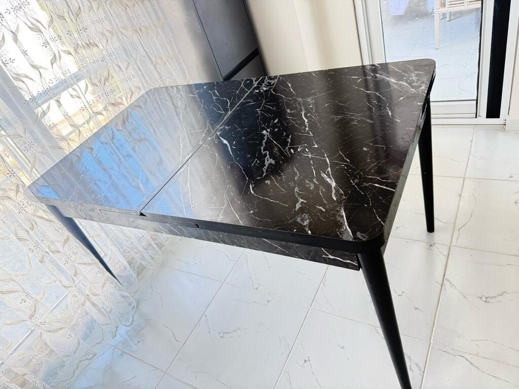 yemek masası mermer desenli - 5