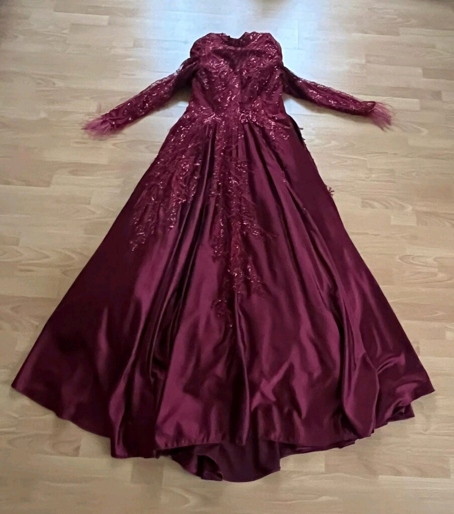 38 beden bordo abiye bindallı - 3
