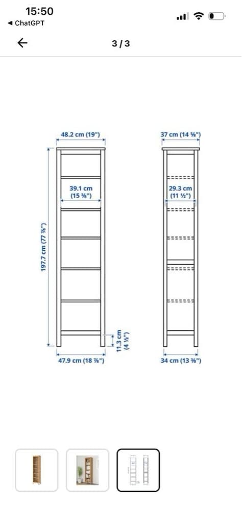 IKEA HEMNES Masif Çam Kitaplık – Açık Kahverengi 49×197 - 3
