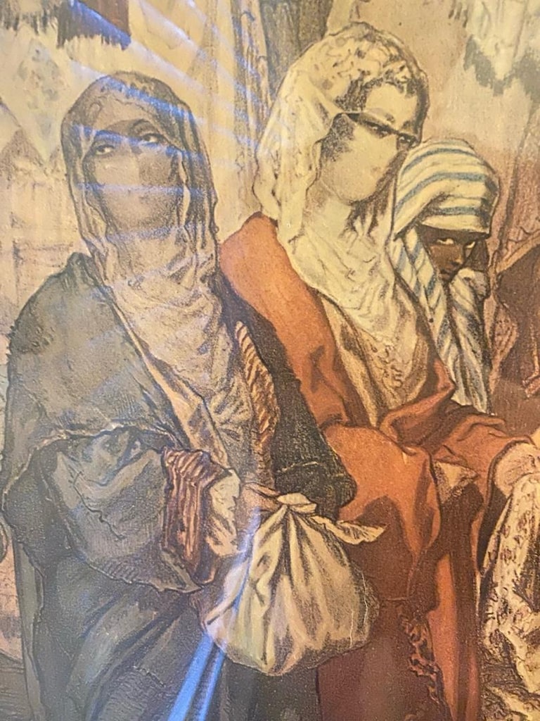 Amedeo Preziosi İpek Çarşısı Eski Baskı – Masif Varaklı Çerçeve - 9