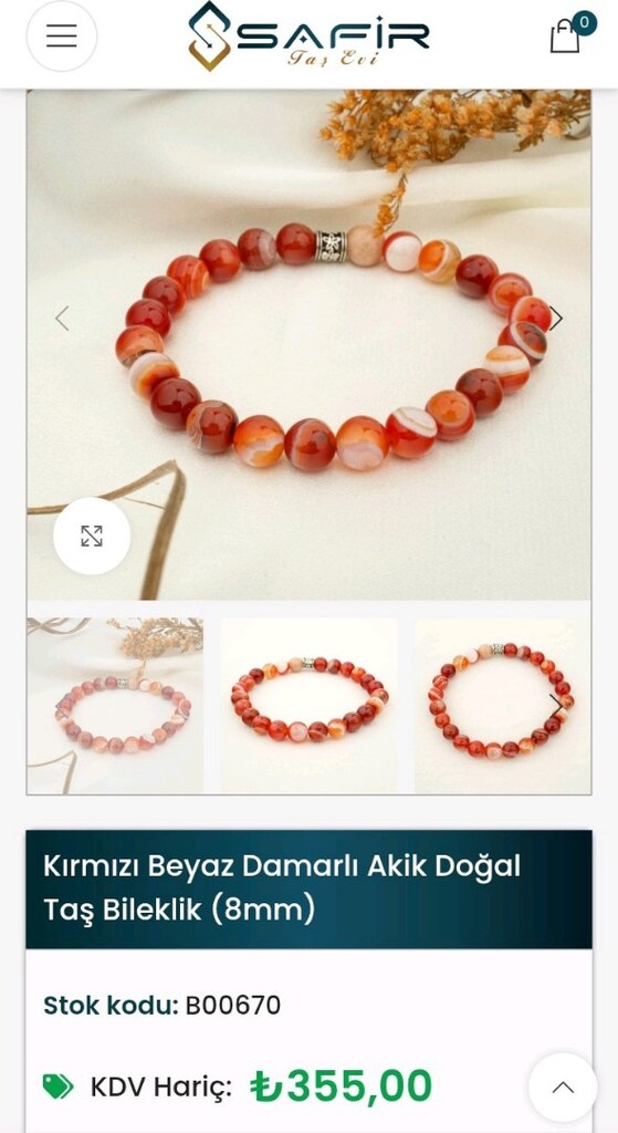 karnelyan akik taşından yapılmış şık bileklik - 4