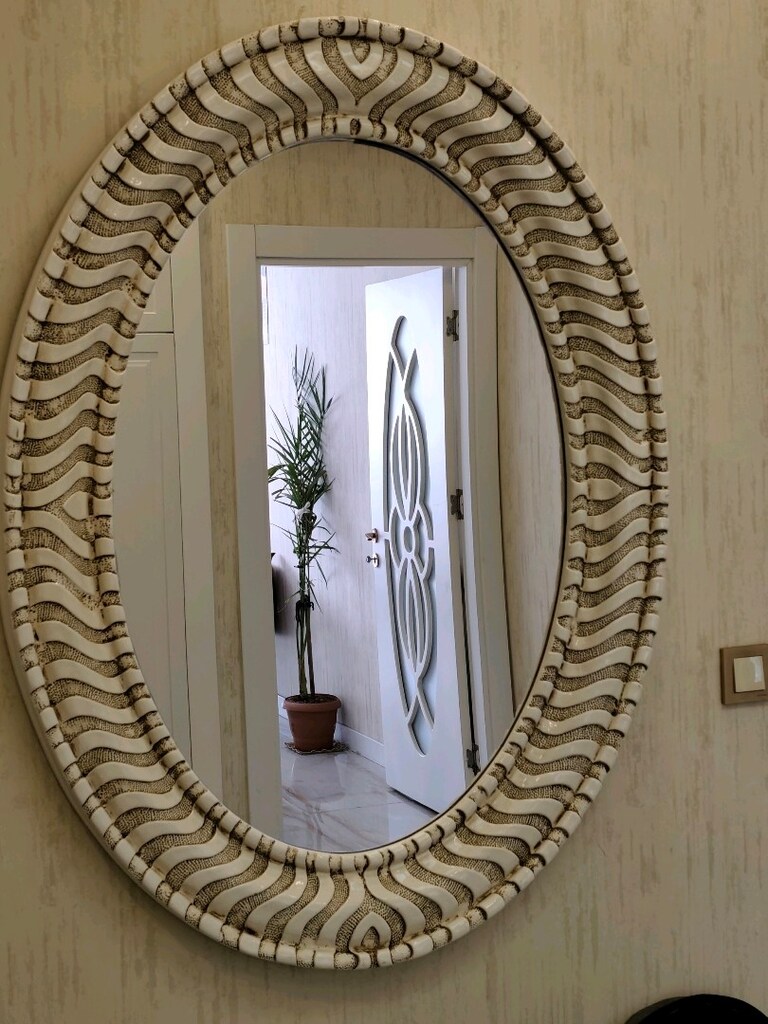 dekoratif oval büyük boy duvar ve salon aynası - 3