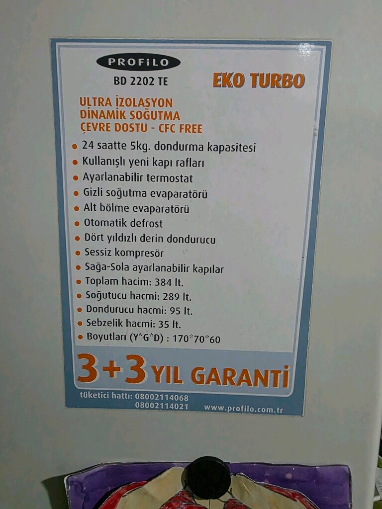 PROFİLO SAĞLAM BUZ DOLABI 70×170 ölçülerinde - 6