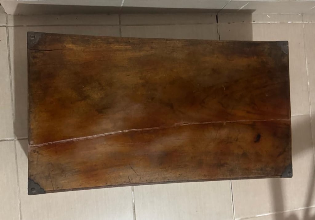 Vintage Masif Ahşap El Yapımı Valiz Sandık 70x38x20 cm - 12