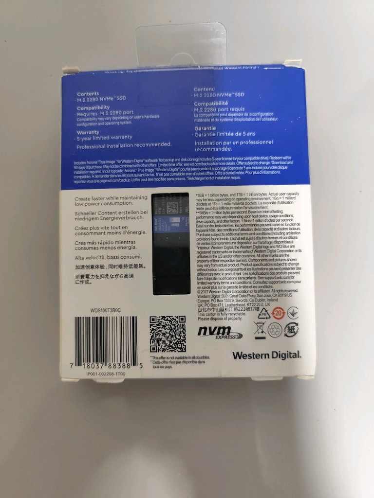WD Blue SN5000 1TB M.2 SSD - 3