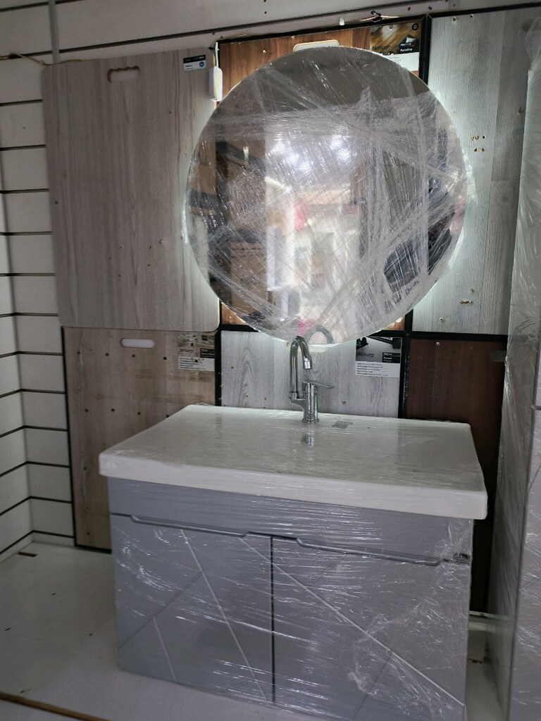 80cm mebran kapakli banyo dolabi - 12