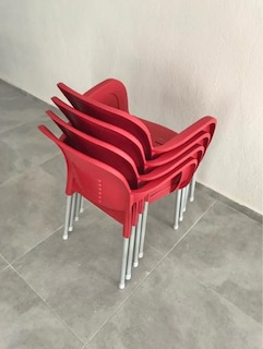 Sandalye 4 Adet Kollu Balkon Bahçe Mutfak Sandalyesi cafe kafe 4lü lü - 5
