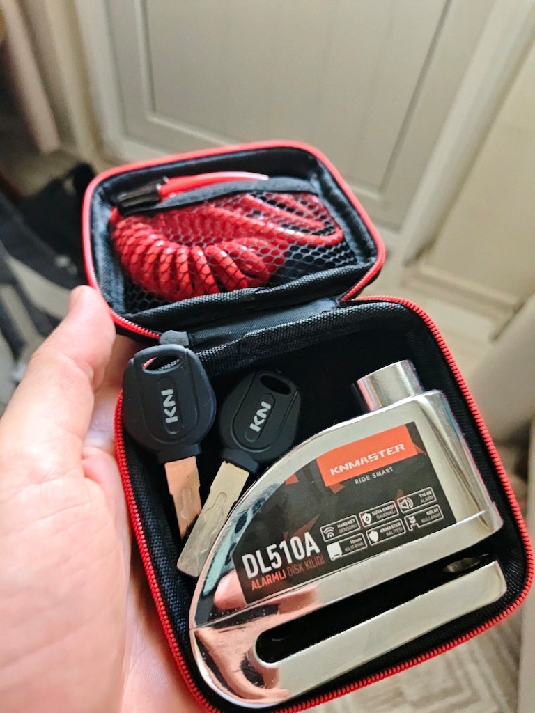 Kn master dl510A alarmlı motorsiklet disk kilidi 10mm(sıfır/kutulu) - 3