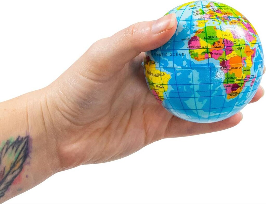 STRES TOPU DÜNYA ATLASLI, SIK BIRAK FIRLAT, ÇOCUK VE YETİŞKİN İÇİN - 6