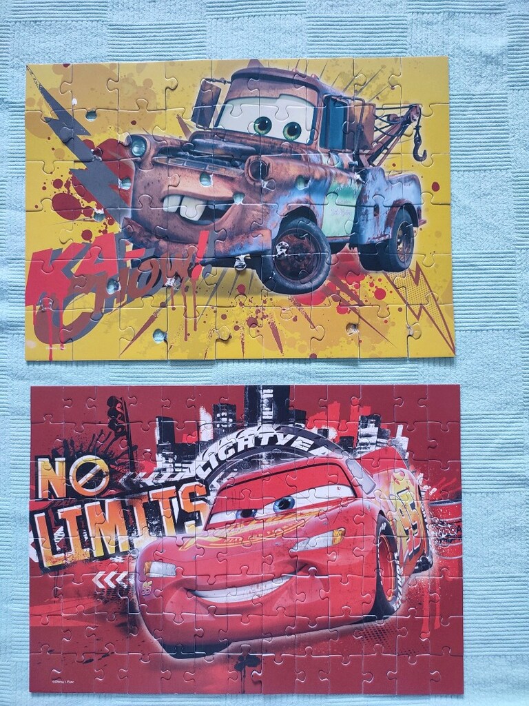 Disney arabalar 2si 1 arada puzzle 50-100 parça - 5