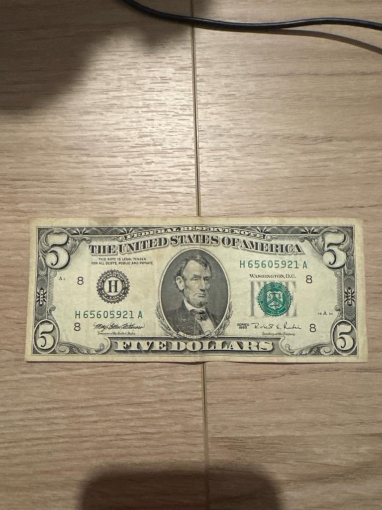 5 USD AMERİKAN DOLARI 1995 YAPIMI