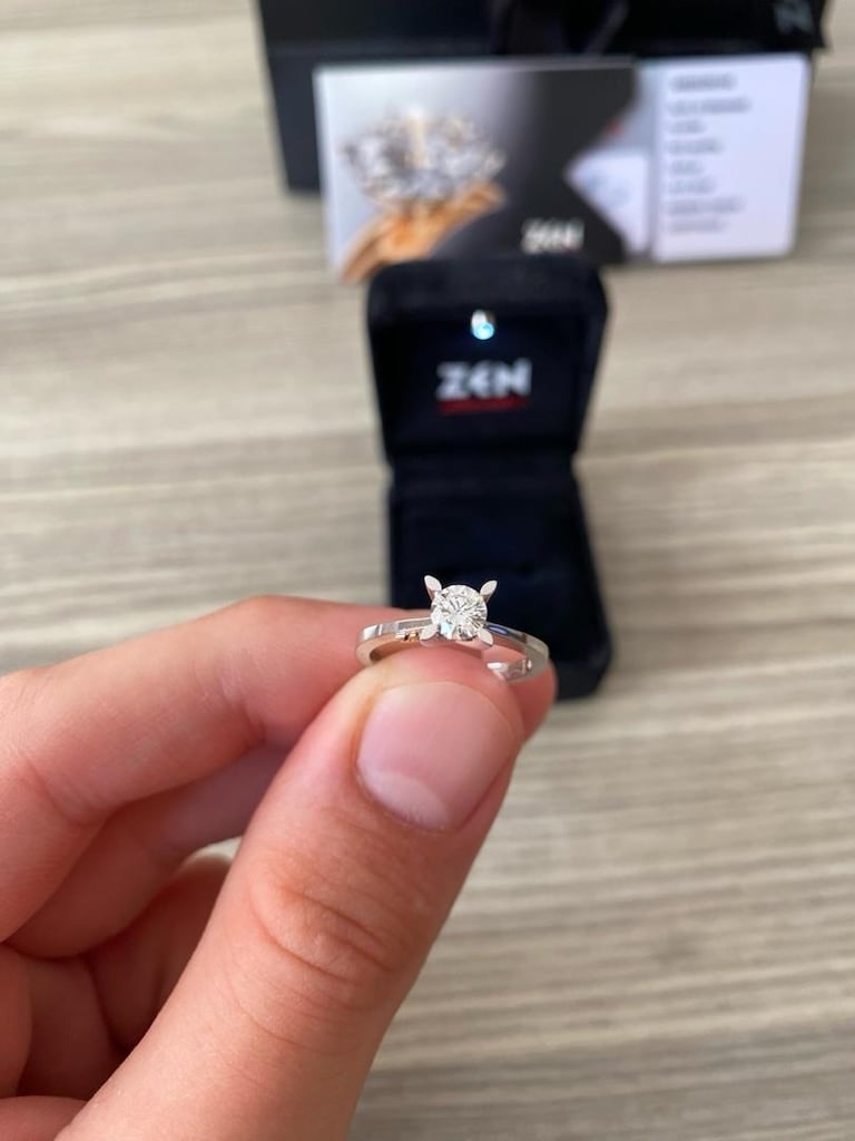 ZEN sıfır 0.40 karat hera tektaş pırlanta yüzük - 4