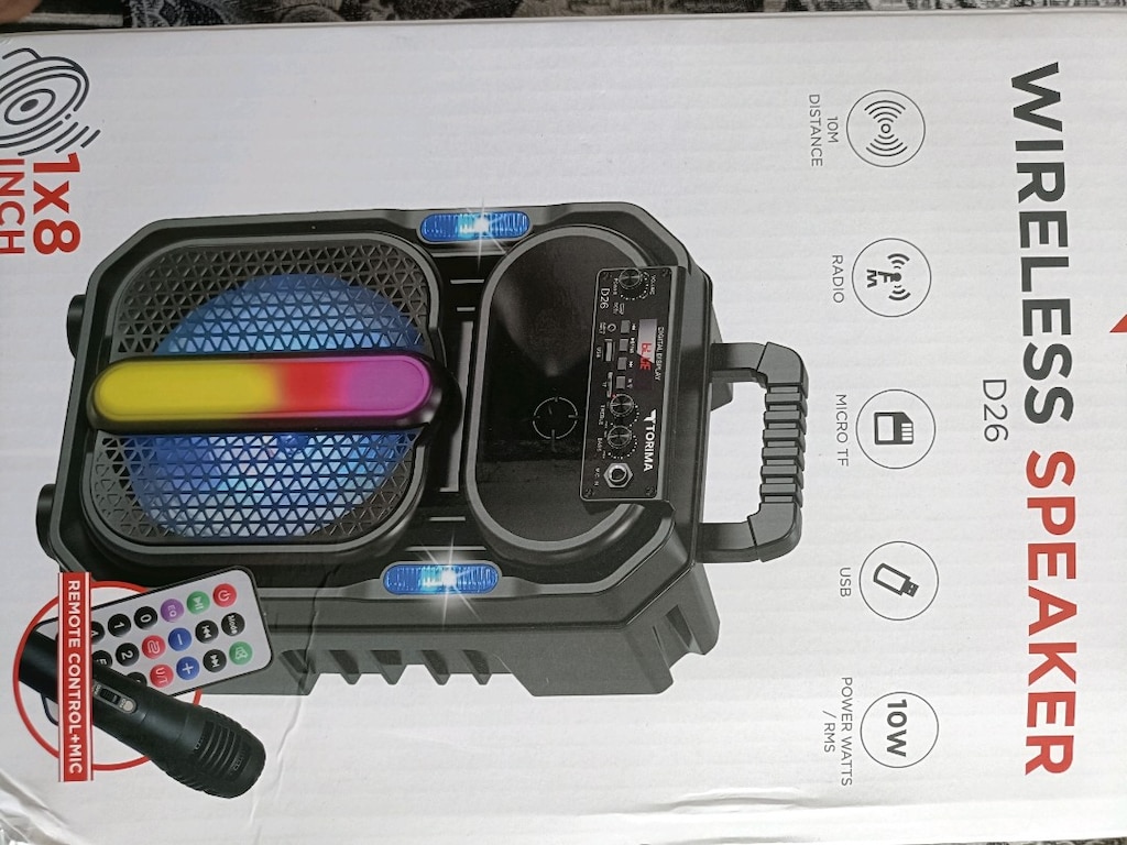 blutud spiker hoparlör radyo karaoke kumandalı Led lambalı taşınabilir - 3