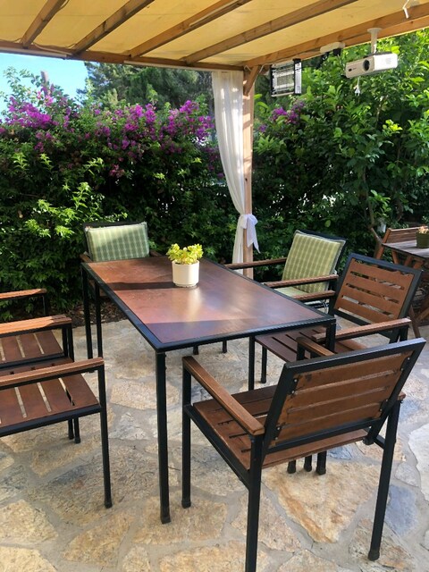 Ahşap 6 lı bahçe masası ve sandalye takımı