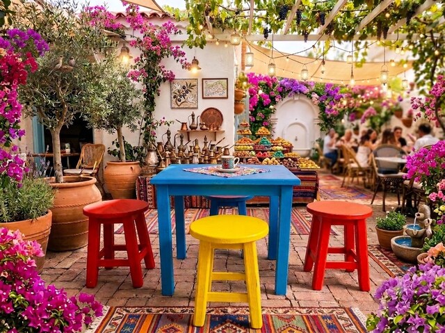 Sıfır Balkon,Bahçe,Kafe masa ve tabure takımı,Yanık Doğal Model