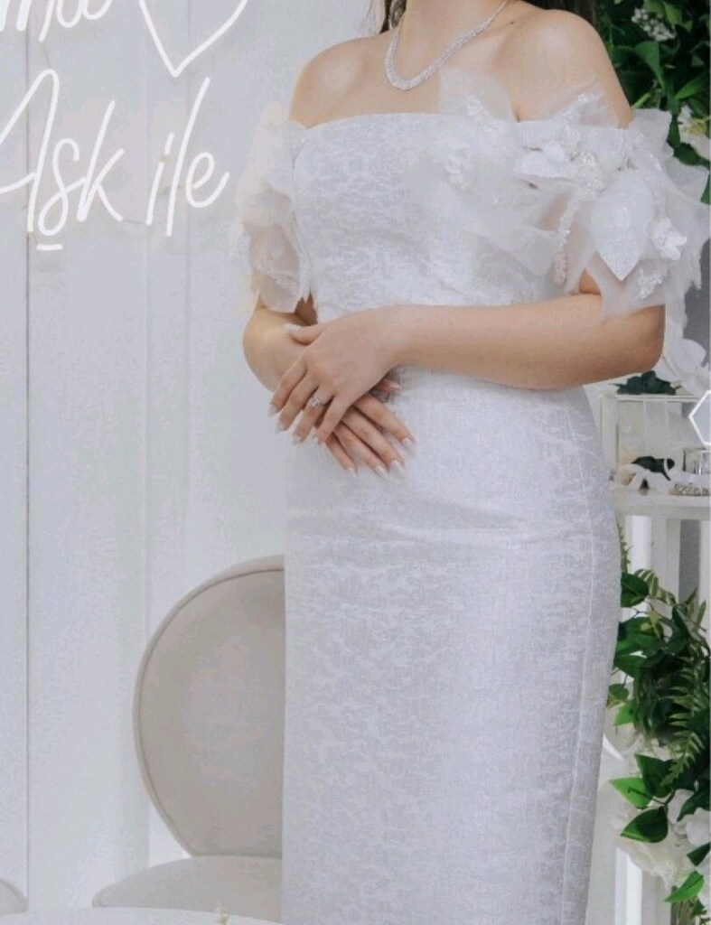 Beyaz nikah söz nişan elbisesi Alfabeta marka