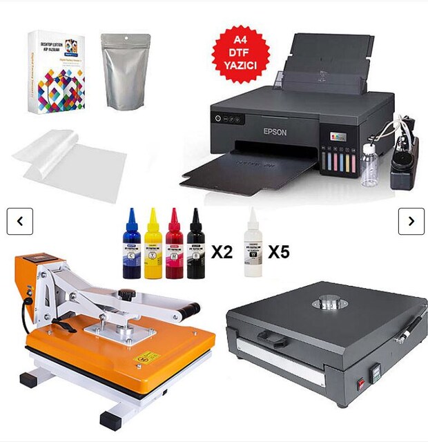 KENDİ İŞİNİ KUR ! A4 Modifiyeli DTF Mega Tekstil Baskı Makine Seti