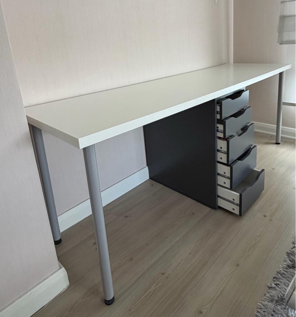 IKEA-LINNMON (LAGKAPTEN)-ALEX-ADILS Çalışma Masası 200 cmx60 cm - 3