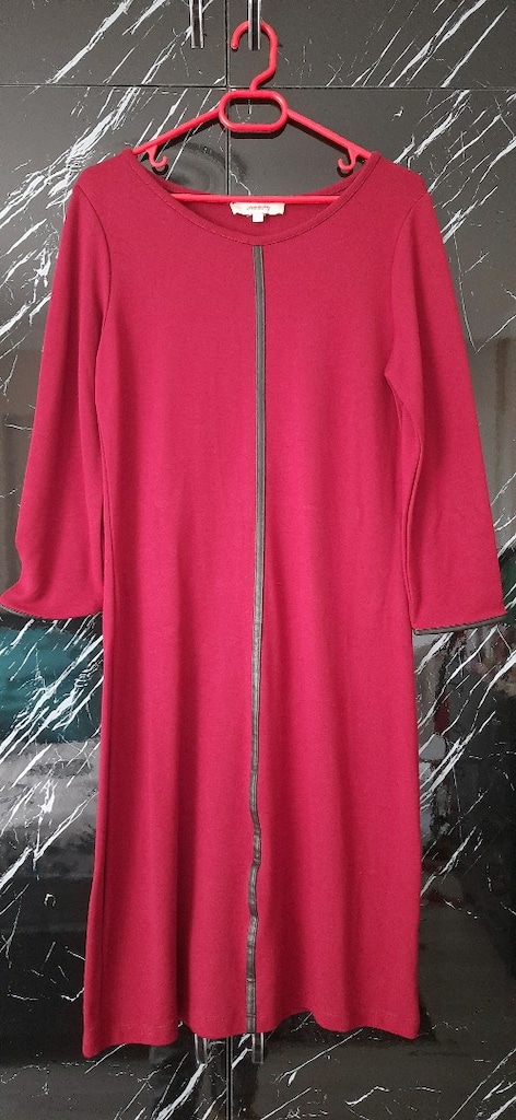 bordo elbise - 6