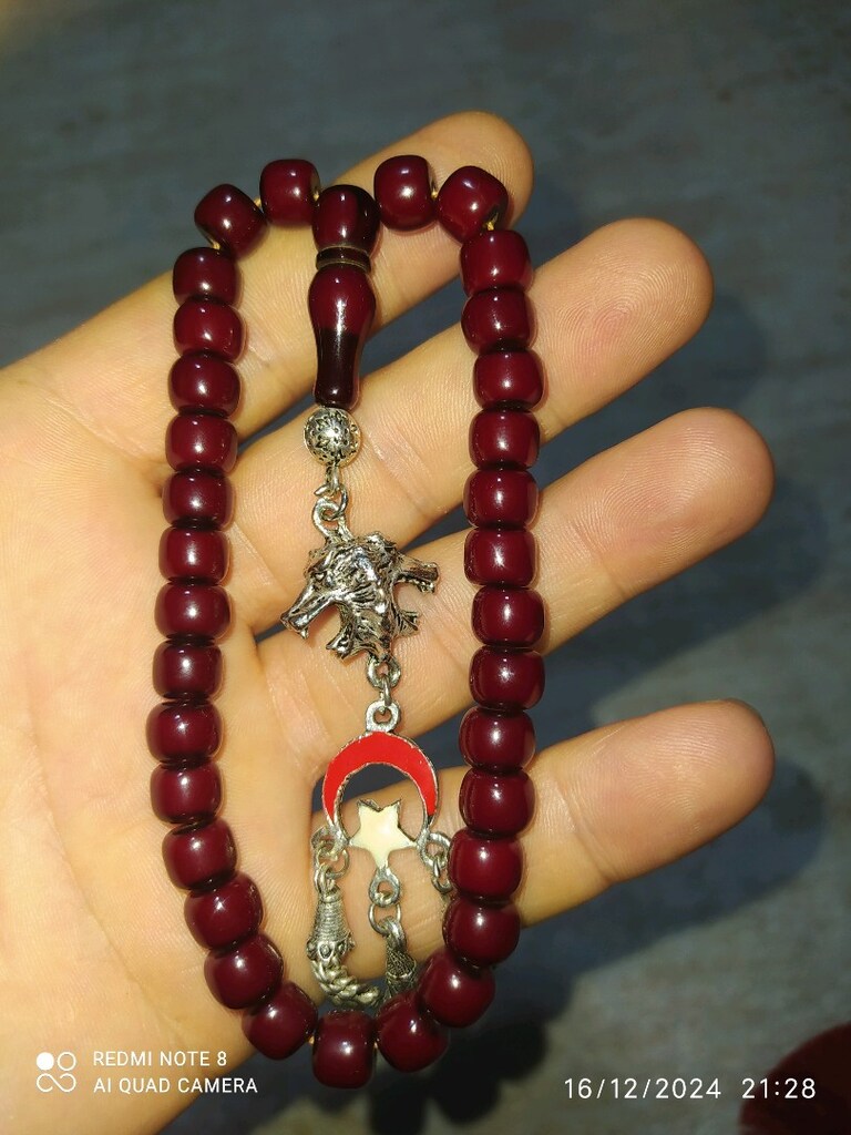 kurt başlı sıkma kehribar tesbih - 2