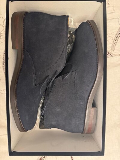 Massimo Dutti Lacivert Süet Bot Botin Seraje Azul