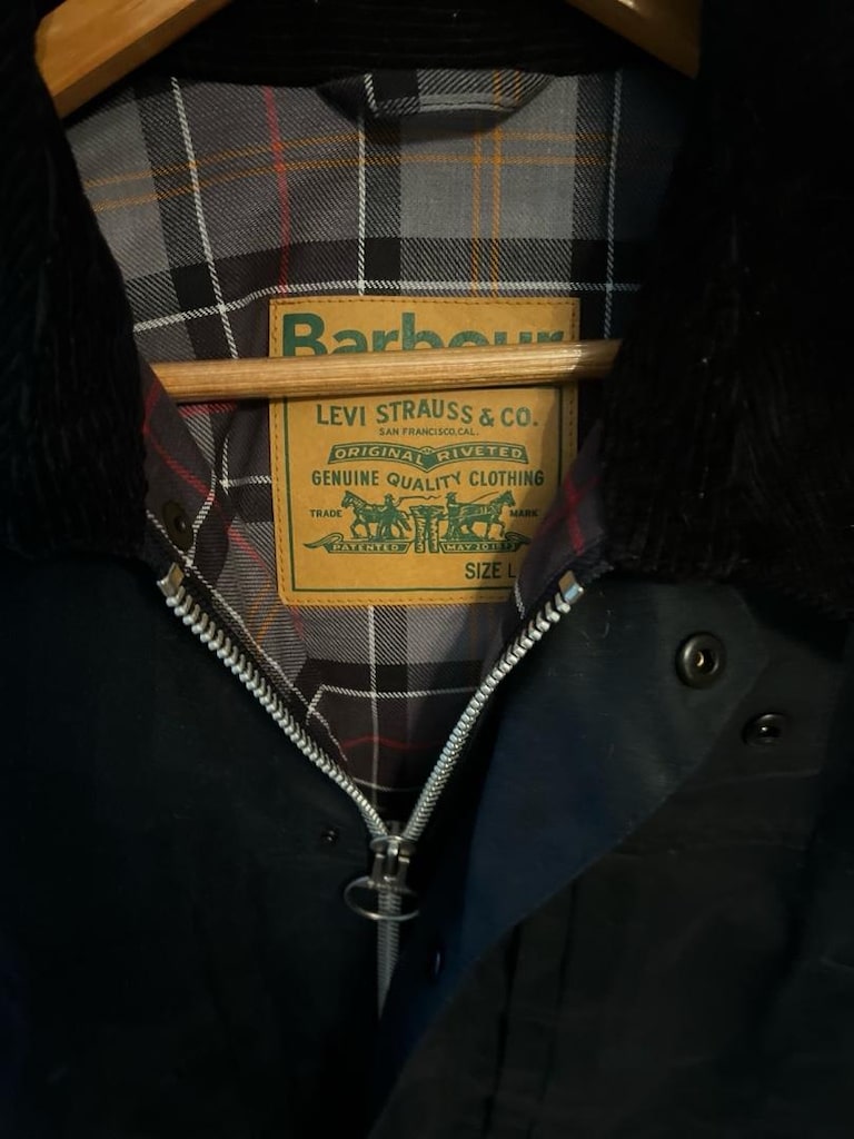 Faturali sıfır orjinal Barbour X Levis yagli mont ceket - 7