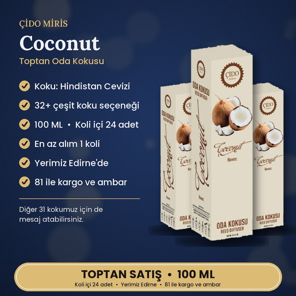 ÇİDO MİRİS COCONUT ODA KOKUSU 100ML - TOPTAN 32 ÇEŞİT - 2
