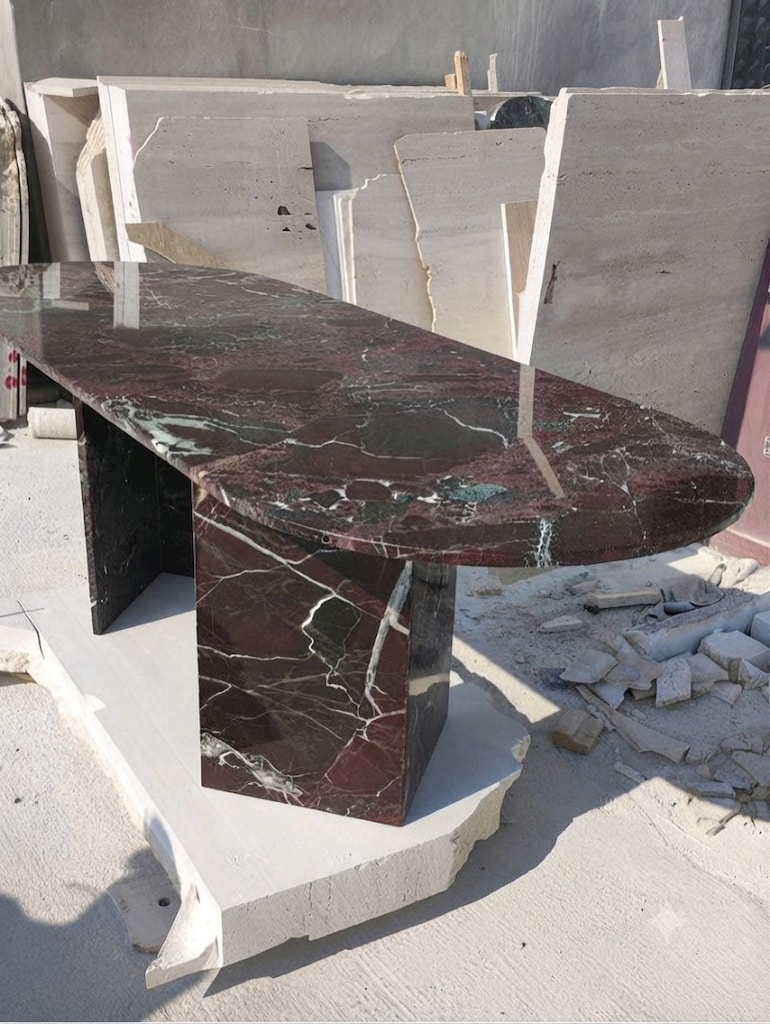 VİŞNE MERMER YEMEK MASASI - 3