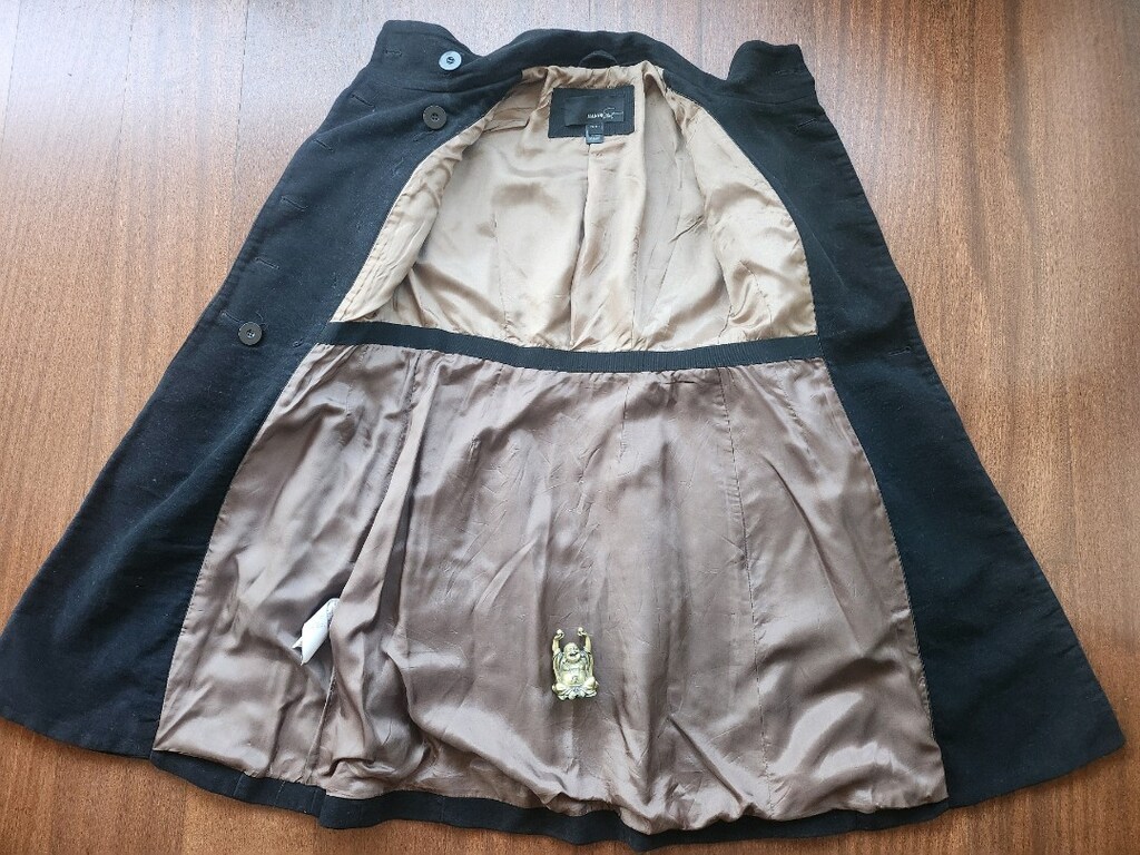MANGO SUIT PETIT SİYAH PAMUK KABAN - 20