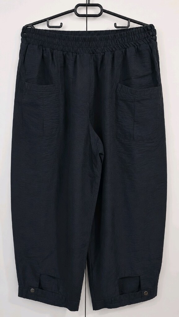 L-XL Geniş Bol Paça Kadın Günlük Keten Pantolon - 4