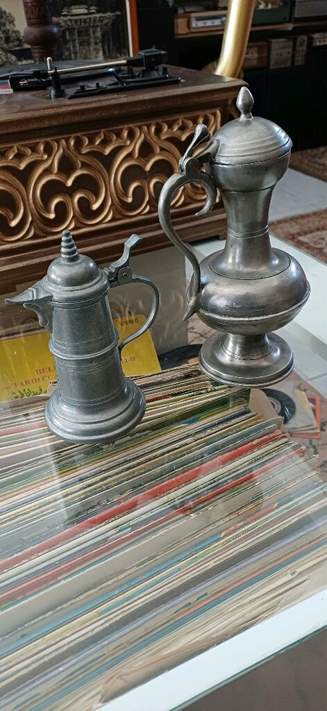 zin 2 adet alman menşeli kurşun kalay karışımı zinler - 3
