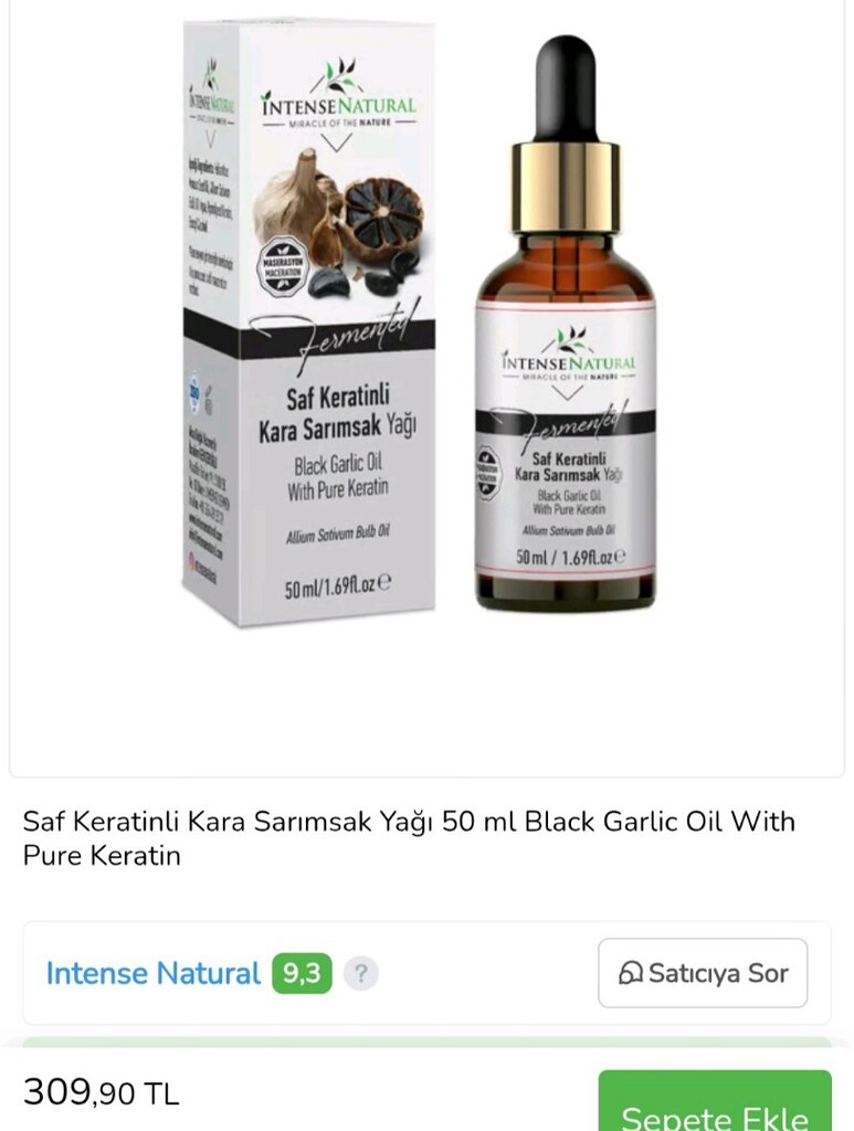 Saf Keratinli Kara Sarımsak Yağı 50 ml Black Garlic Oil With Pure Kera - 3