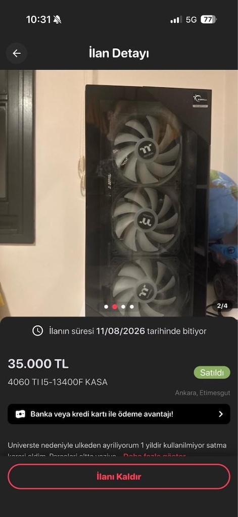 4060 TI i5-13400f satildi - 3
