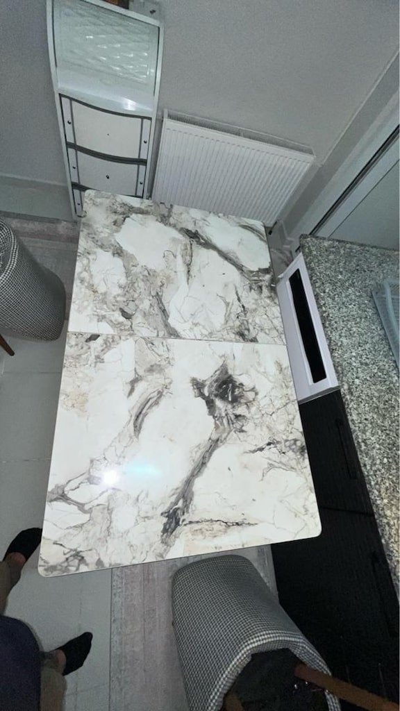 Mermer Desenli Açılır Yemek / Mutfak Masası - 5