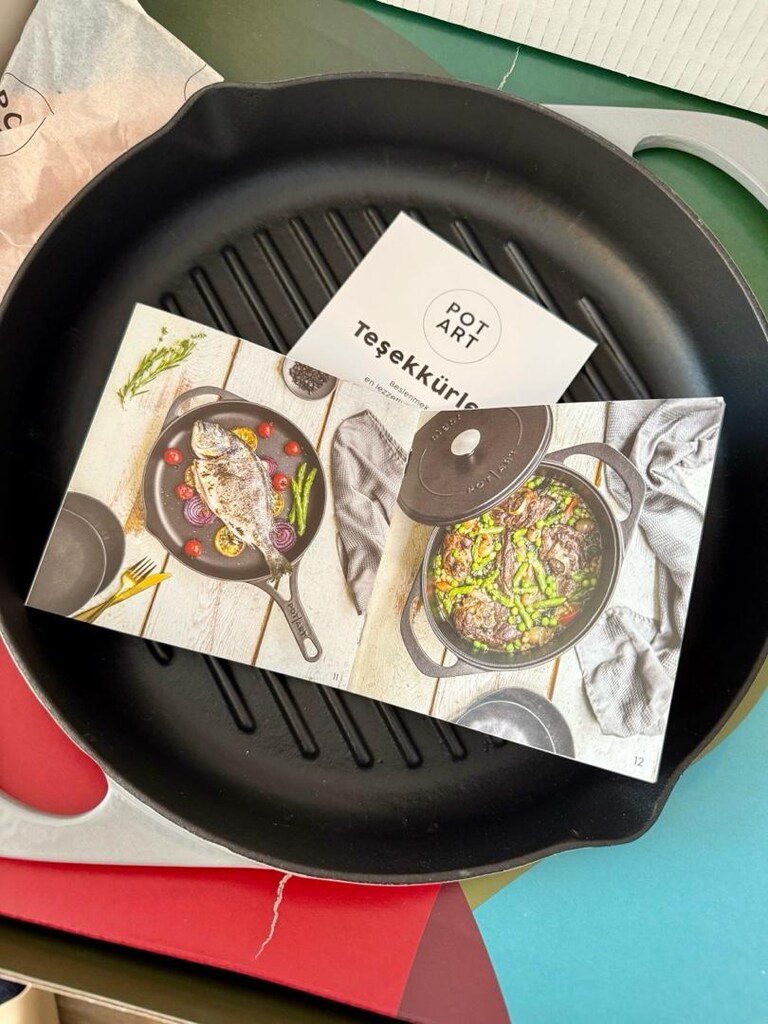 POT ART Döküm Tava Cast Iron Pan - 4