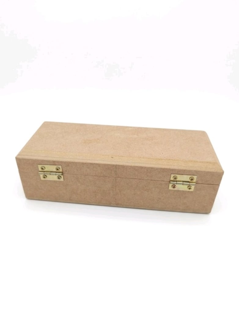 Ahşap Ham MDF Kilitli Kutusu 21x8x7cm Boyanabilir Takı Ham Obje - 3