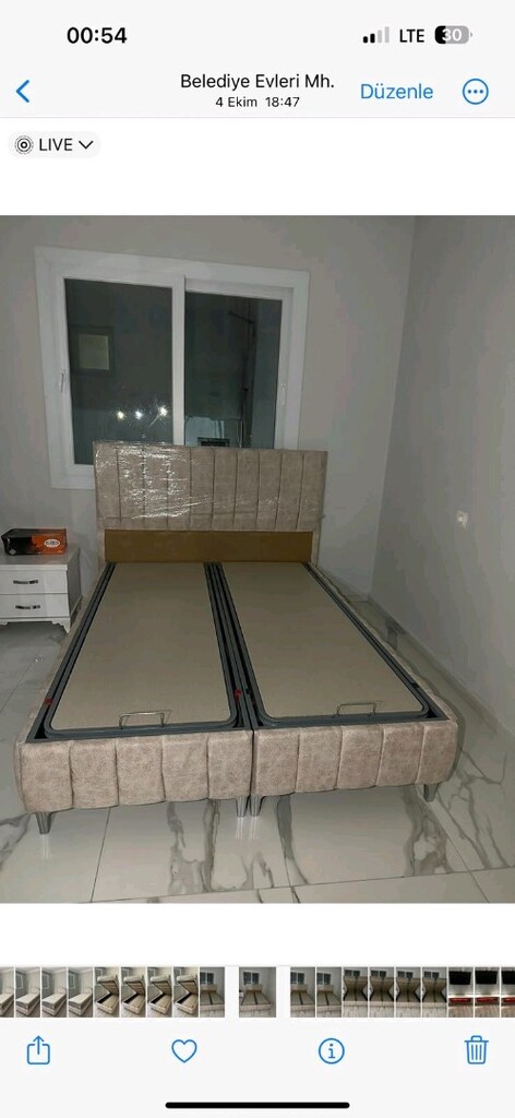 komple mdf yatak odası takımı çift kişilik baza yatak başlık dahildir - 2