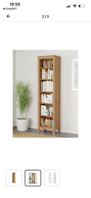 IKEA HEMNES Masif Çam Kitaplık – Açık Kahverengi 49×197